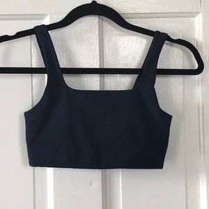 Girlfriend Collective Tommy cropped sports bra, XS, midnight blue